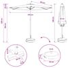 Garden Umbrella with Base 270 x 270 cm Polyester Rectangular Cream