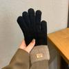 Gloves Winter fleece thickened cold riding knitted gloves warm unisex wool gloves