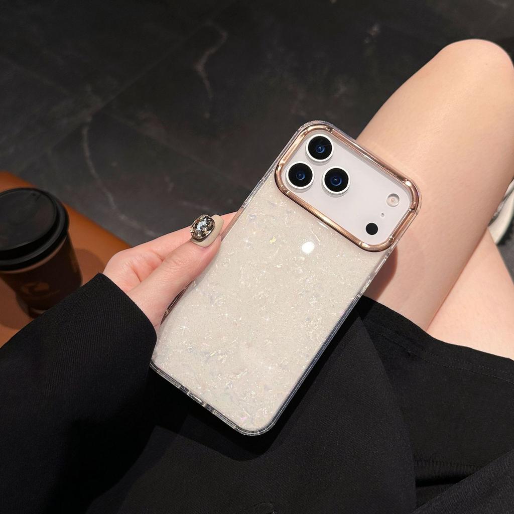 Xingbei Series Is Suitable for iPhone17Pro Shell Pattern Mobile Phone Case Fine Flash Apple 14 Lens Anti-drop Protective Case