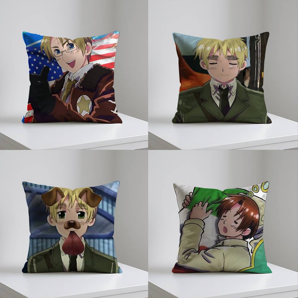 CuteHhetalia World StarsS Funny Case Plush Fabric Soft Pillowcase Double Sided Print Cushion Cover Household Gifts