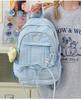 Korean Style Women's Casual Nylon Backpack - Cute, Large Capacity, Solid Color, Fresh Design, Small Laptop Compatible