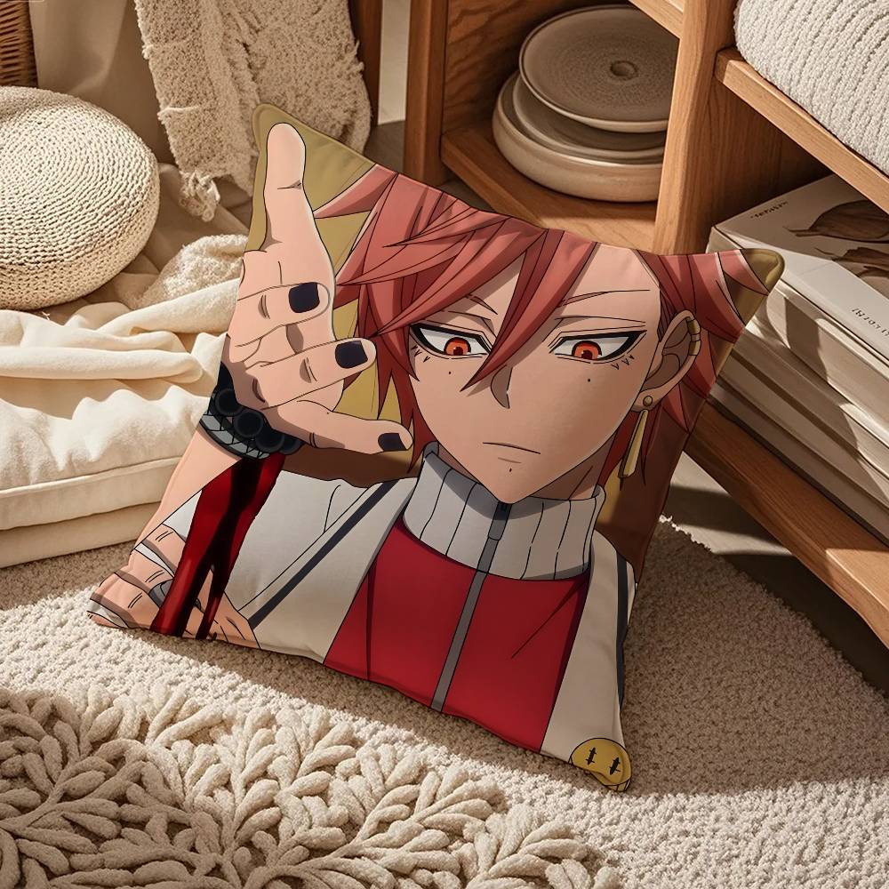 T-Tougen A-Anki Anime Pillow Case Comfort Sofa Bed Silky Elegant Invisible Zipper Custom Decorative Cushion Cover