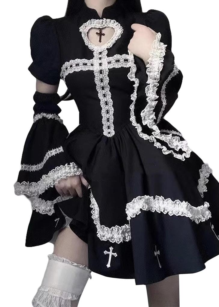 Qichenk Lolita Gothic Lolita Jumper Plus Mori Sweet Dreamy Size L One-Piece Costume, Skirt, Cosplay, Anime, Size, Girl, Lolita, Christmas, Halloween,