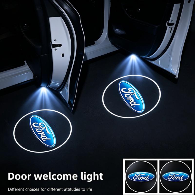 2Pcs LED Car Door Projector Lamps Welcome Lights Accessories For Ford ST Line Focus Mustang Fiesta Puma Ranger Kuga MK7 MAX F150