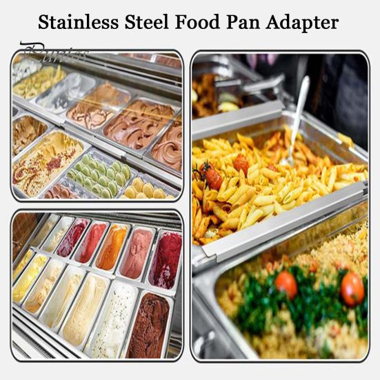 Kitchen Food Sink Support 4PCS Steam Table Adapter Bar, Commercial Grade Stainless Steel Professional Accessory Pan Divider, Prep for Hotel Restaurant