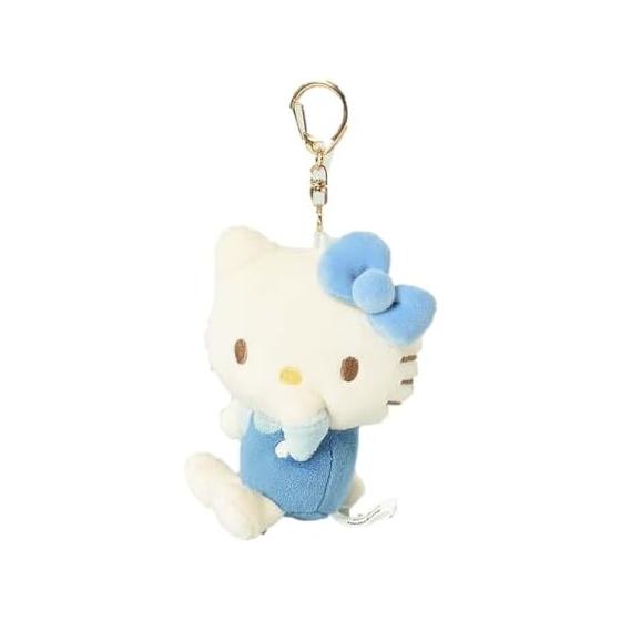 [Bleu Bleuet] Sanrio Characters Sanrip Sanrio Hello Kitty Duck Peckle Maron Cream Mascot Plush Mochi Mochi Charm Keychain Commuting to School Outing