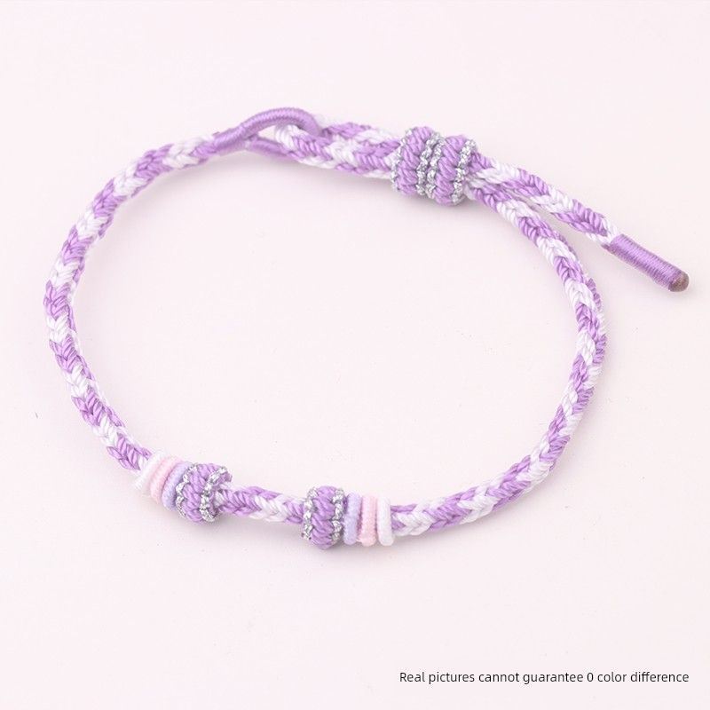No Self-Woven Bracelet Tied Peace Buckle Lucky Beads Couple Red Rope Men's and Women's Birth Year Easiest for Match Carrying Strap Gift