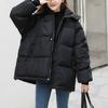 Cozyoutfit Down Female Korean Version Short Straight Jacket Hooded Bread Service Ins  Style