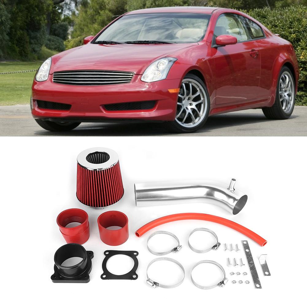 Air Intake System Kit + Filter Red Fits for Infiniti G35 3.5L V6 2003 2004 2005 2006