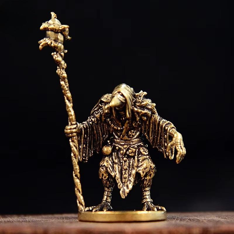 Vintage Antique Brass Sorcerer-bird Statue Desktop Ornaments Home Decorations Crafts Figurines Miniatures Accessories Gifts