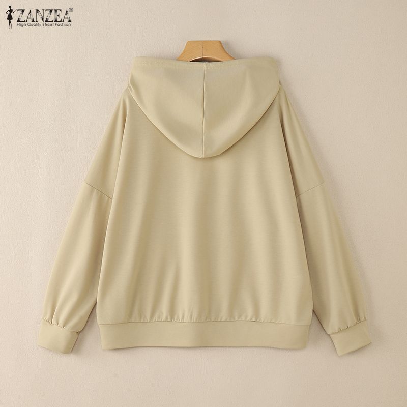 ZANZEA Women Hoodies Casual Loose Long Sleeve Pullover Sweatshirts