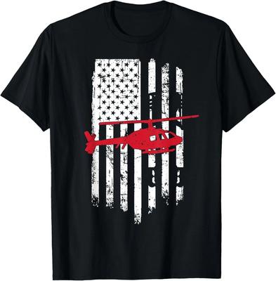 Patriotic Helicopter Flag T-Shirt Helicopter Pilot Gifts Tee Gift Unisex T-Shirt