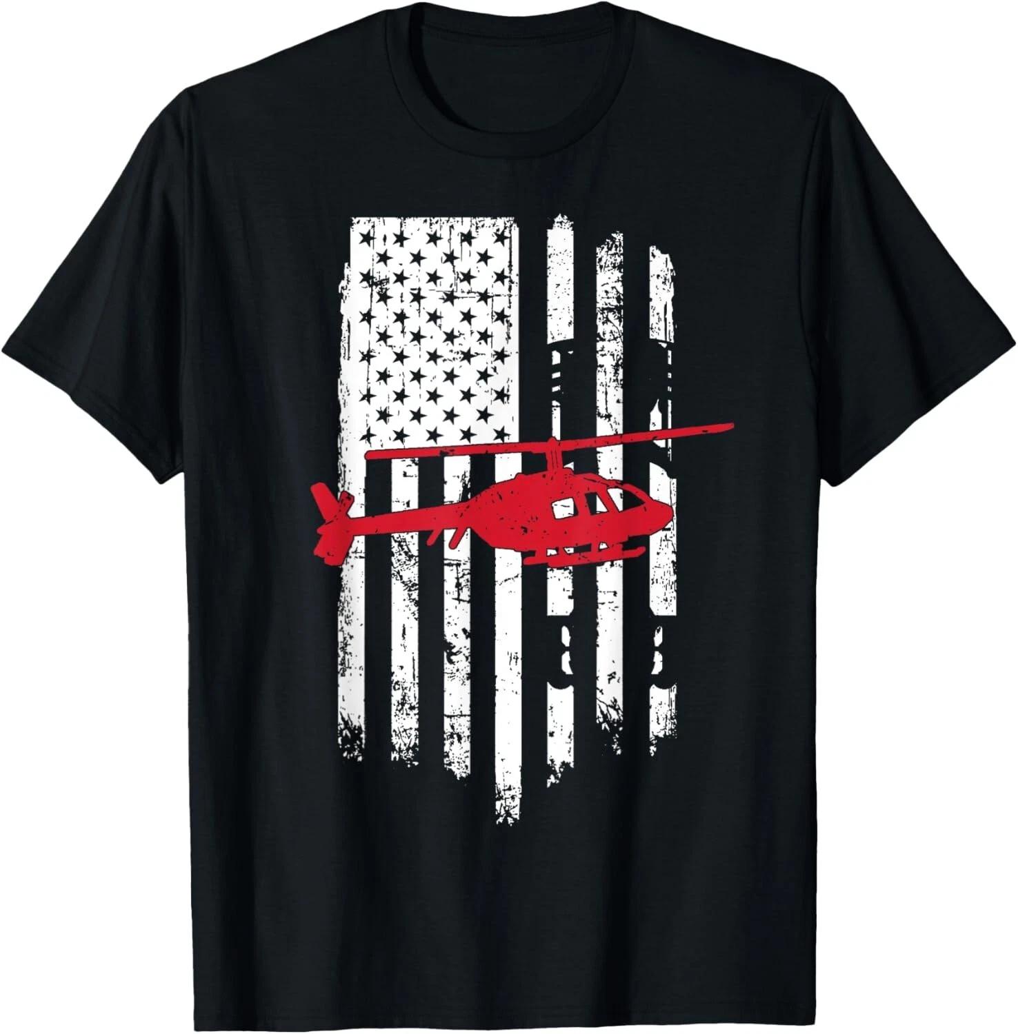 

Patriotic Helicopter Flag T-Shirt Helicopter Pilot Gifts Tee Gift Unisex T-Shirt XL