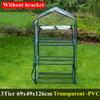 2-4 Etagen Haushalts Garten Gewächshaus Blumenständer Abdeckung PVC Wasserdicht Haus Blumentopf Zeltabdeckungen mit Reißverschlusstür, ohne Regale