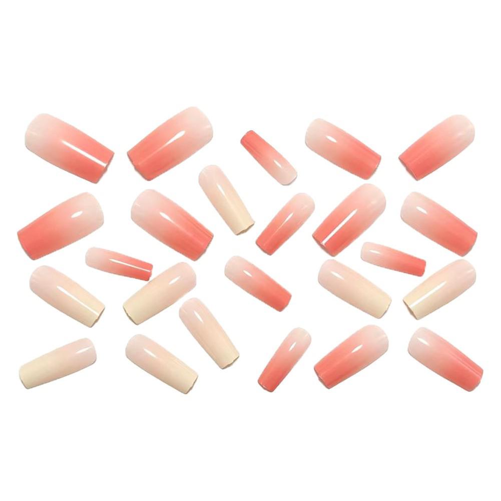 Medium-Length Gradient Bean Paste Color Detachable Nail Art Stickers