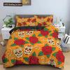 3D Skull Print Bedding Set Skeleton Down Duvet Cover Large Size Quilt 2/3 pcs Gemini Bedroom Decor