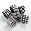 2M Imitation Hemp Christmas Black And White Checkered Ribbon Gift Packaging Christmas Flower Garland Bow Decoration Tie Straps