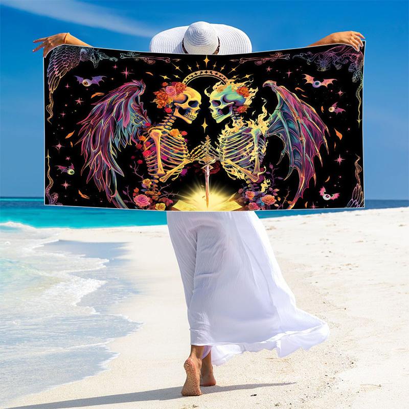 Love u to the Death Skull ( Print Beach Towel, Large Soft Quick Dry Towel for Beach Camping Swimming