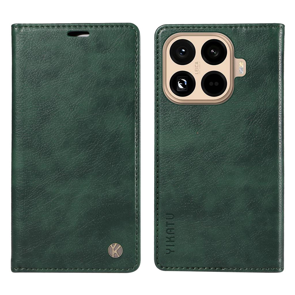 For Xiaomi 15T Pro Wallet Case YIKATU YK-006 Magnetic Closure Leather Phone Cover Litchi Texture