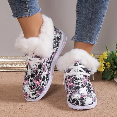 Scarpe Piatte alla Moda da Donna Comfort Moda Stivali Corti Leggeri Morbidi Stivaletti Corti Invernali Caldi Sneakers in Peluche Corto Scarpe Piatte Slip-on di Designer da Donna