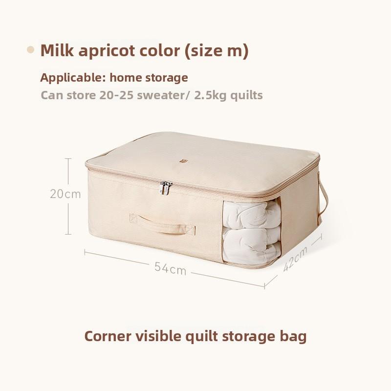 Large Capacity Cotton Duvet Bag With Dustproof Feature For Bedroom Storage