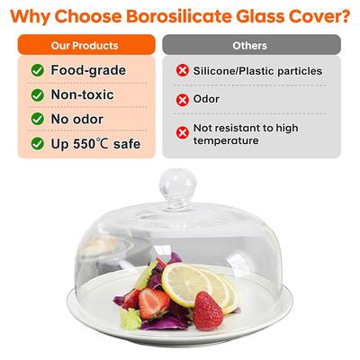 Borosilikatglas Mikrowellen-Spritzschutz für Lebensmittel, Hoch BPA-frei Ungiftig Kunststofffrei Mikrowellendeckel