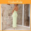 Elegant Sleeveless High Waist Polyester Bodycon Dress For Spring Summer Womens Fashion