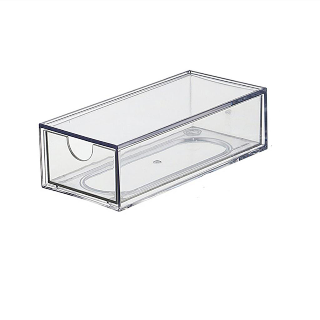 1 Acrylic Drawer-Type Coffee and Tea Bag Storage Box, Dust-Proof and Transparent Stackable Coffee Capsule Instant Milk Tea Desktop Organizer, Stat