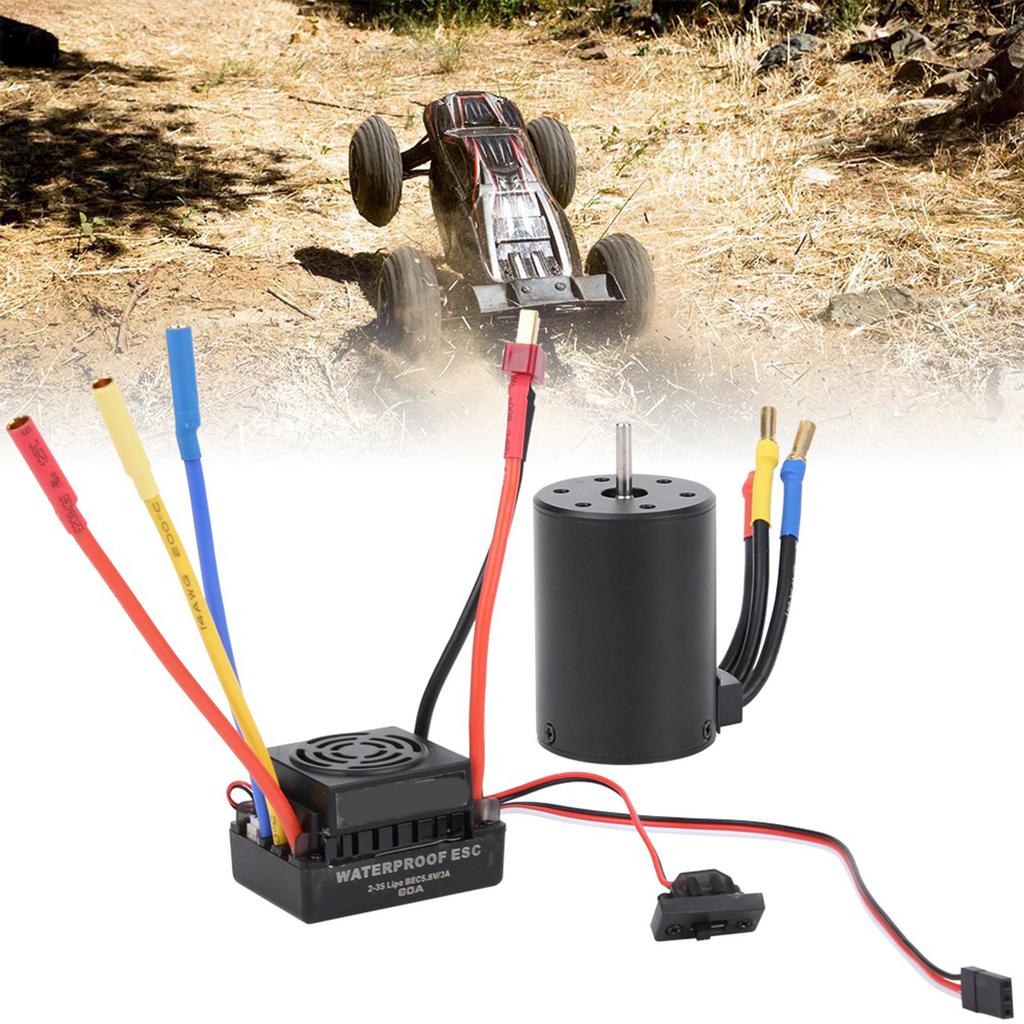 HOBBYFANS BL 3650 3900KV Car Brushless Motor Sensorless 60A Waterproof ESC Kit for 1/10 RC Truck