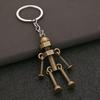 Metal Robot Keychain Vintage Movable Joints Screw Robot Key Ring Pendant