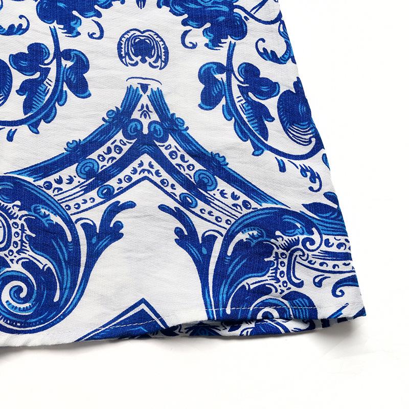 European & American Halter Long Skirt: New Style 2026 Open Back Retro Print Dress for Women.