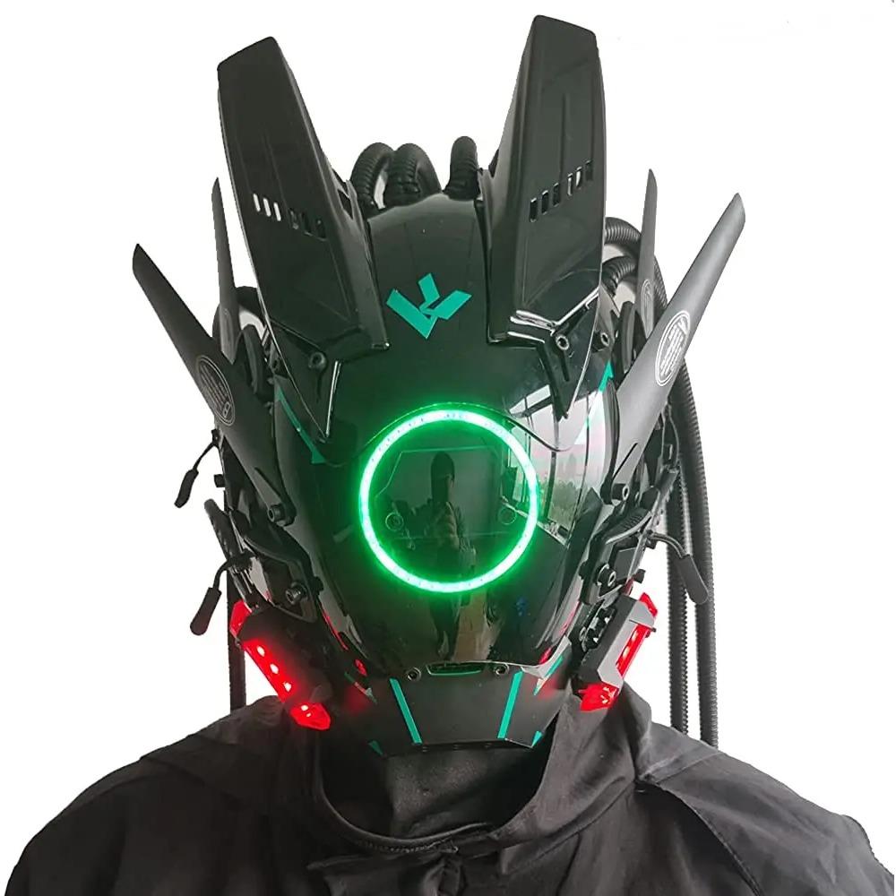 JAUPTO Cyberpunk mask round lights with