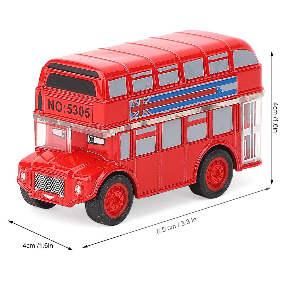 Cartoon Bus Alloy Car Toy Highly Simulation Children Kid Pull Back Vehicle Toy Model(Red )