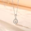 Versatile Moissanite 0.8 Carat Teardrop Necklace, 5x7mm Clavicle Chain, S925 Sterling Silver with 18K Gold Plating