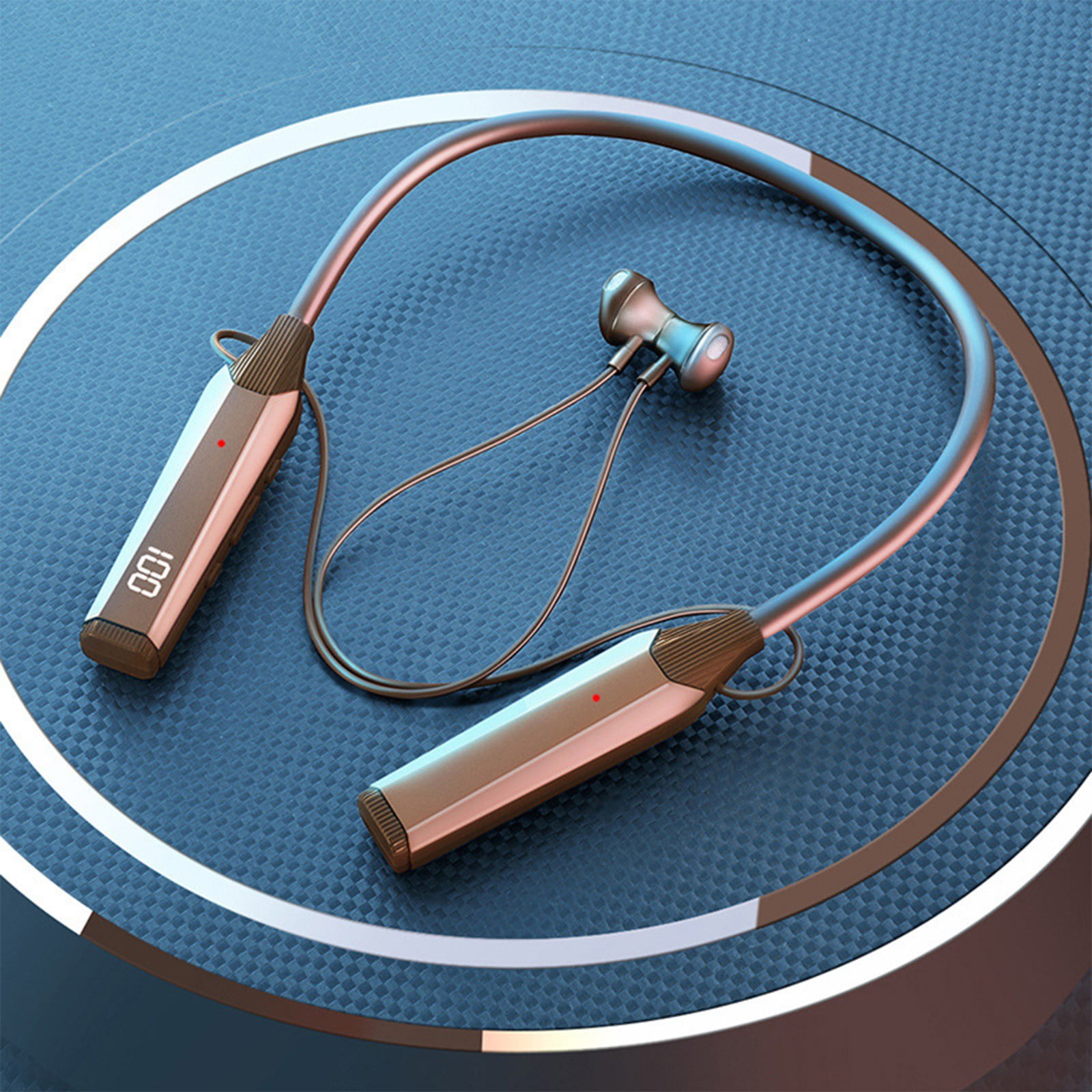 

Наушники Bluetooth 5.4 с шейным ободом, интеллектуальным шумоподавлением и светодиодным дисплеем. Длительное время работы от аккумулятора. Стереозвук для музыки и звонков на ходу. As Shown коричневый