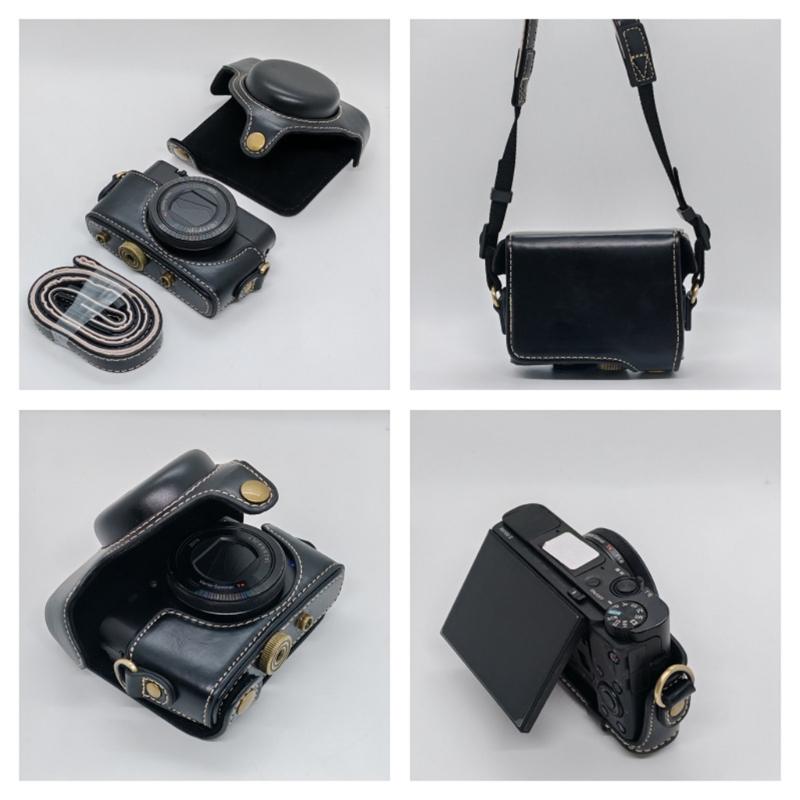 Protective Retro Camera Case PU Leather Bag for RX100 Camera with Enhances Shock Absorption and Dust Resistance