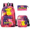 Backpack Teen Student School Bag Three-piece Pencil Case Crossbody Bag