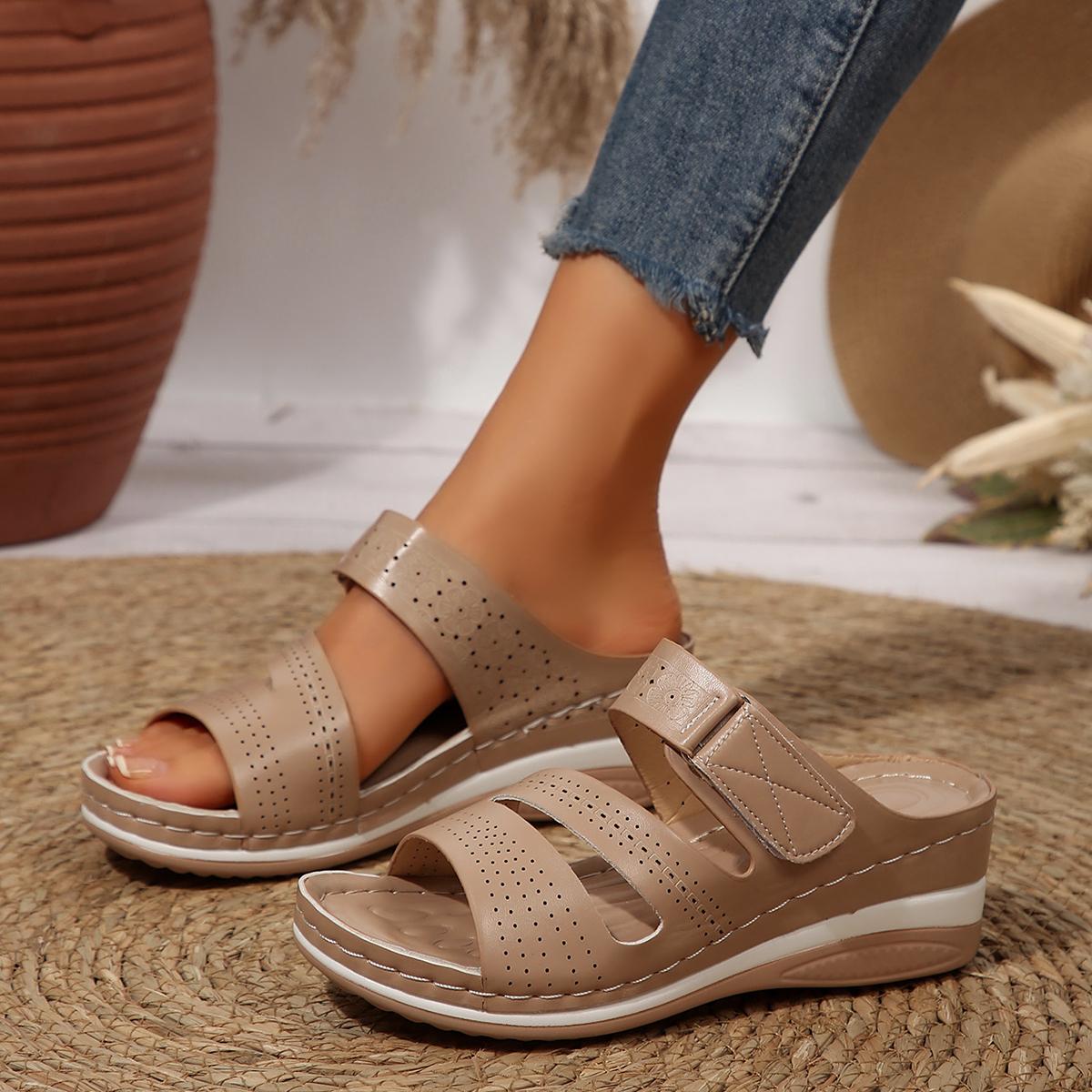 

Women Wedge Slippers Soft Bottom Beach Shoes for Women Summer Slip on Sandals Platform Outdoor Fashion Slippers Slides Woman 36