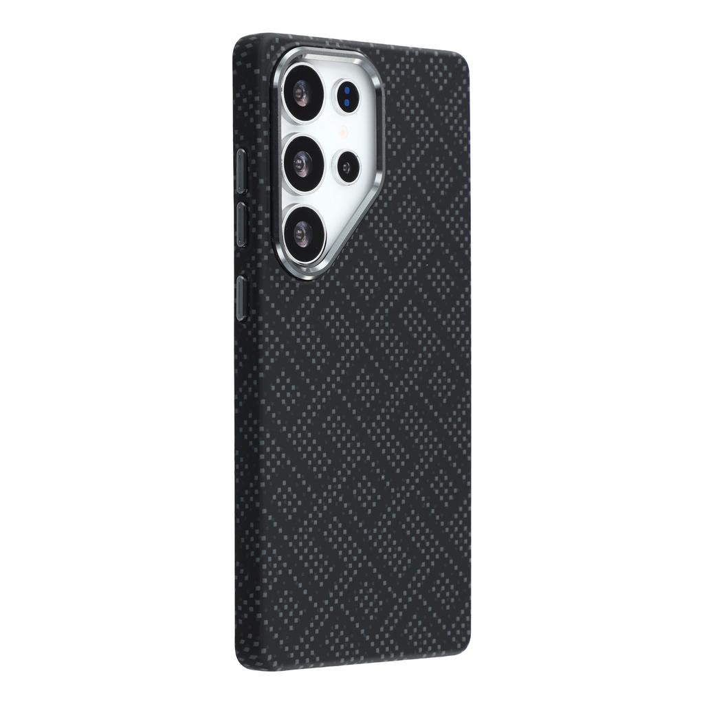 For Samsung Galaxy S25 Ultra Magnetic Case Water Transfer Printing Metal Frame PC Phone Back Cover