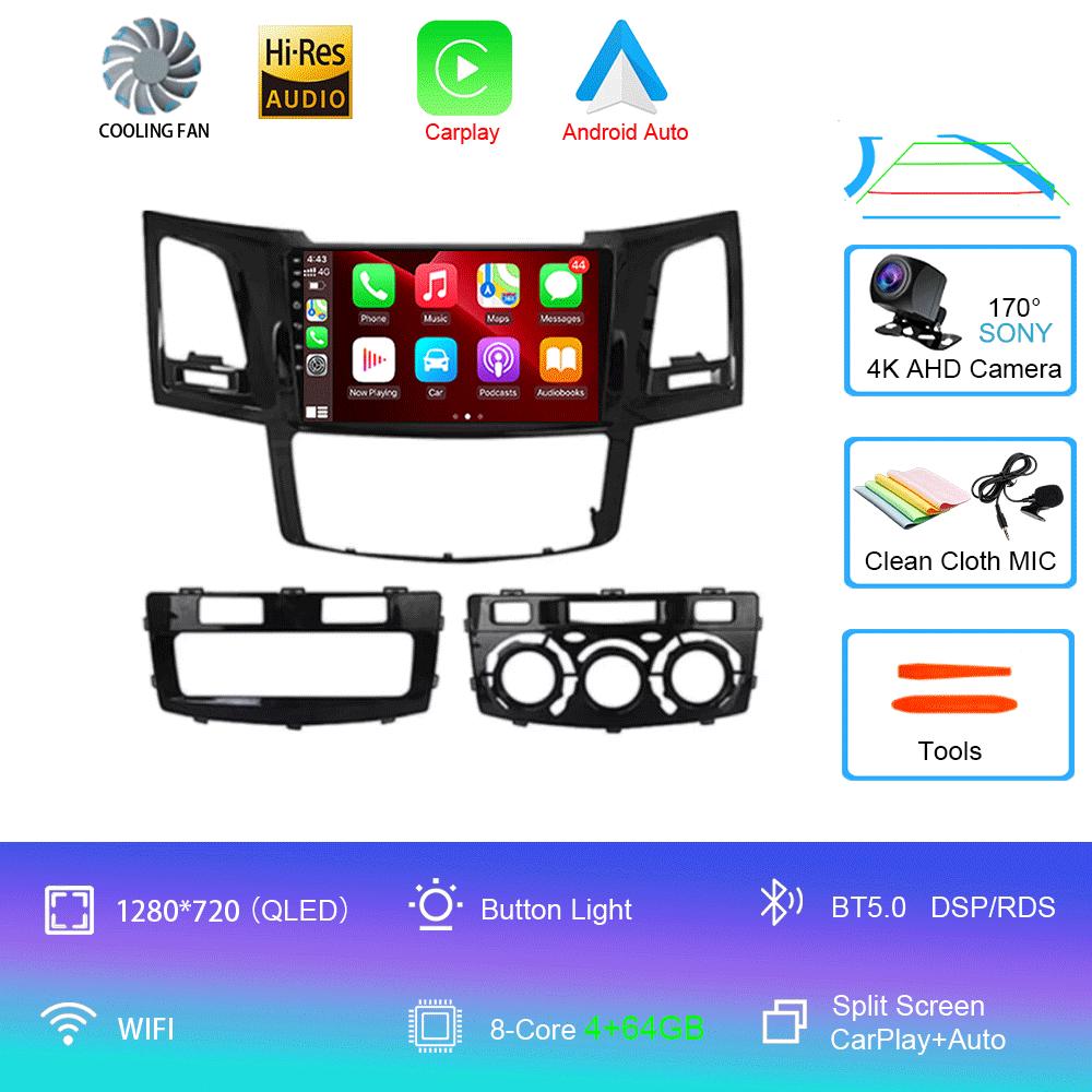 Car Radio Android 14 Carplay Multimedia Player For Toyota Fortuner Hilux Revo Vigo 2005-2007 Autoradio Stereo 2din Head Unit
