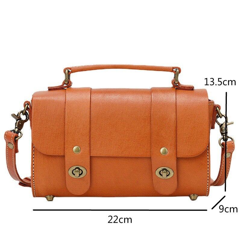 Johnature Sac messager Vintage en cuir de vache véritable pour femmes, sac à main de loisirs fait à la main, sacs à bandoulière de couleur unie
