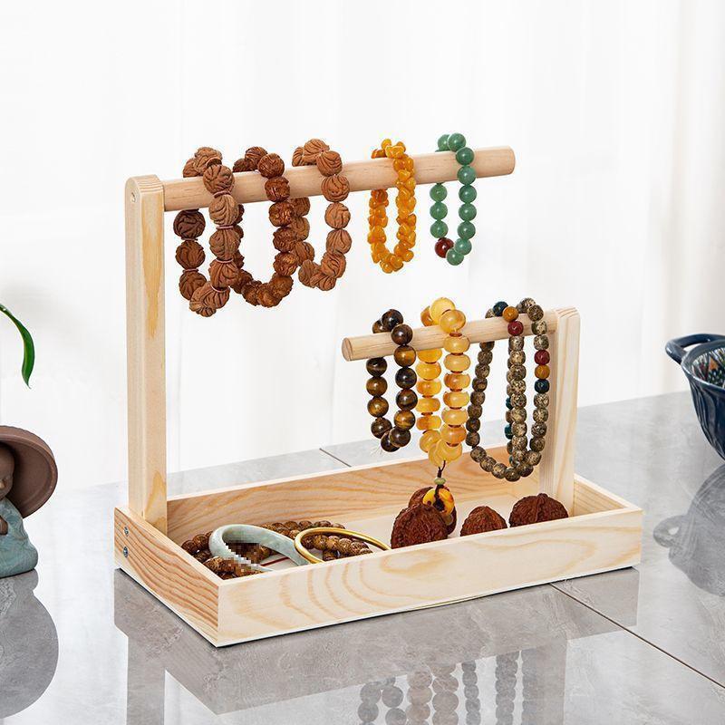 

Wooden Necklace & Jewelry Display Stand for Buddhist Beads and Wenwan Strings