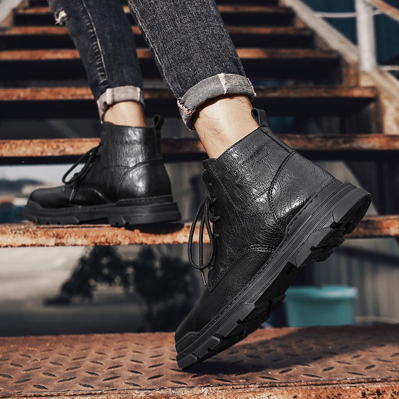 New Men Boots Comfortable Spring Autumn Warm Waterproof Fashion Ankle Boots Casual Men Leather Working Boots Men