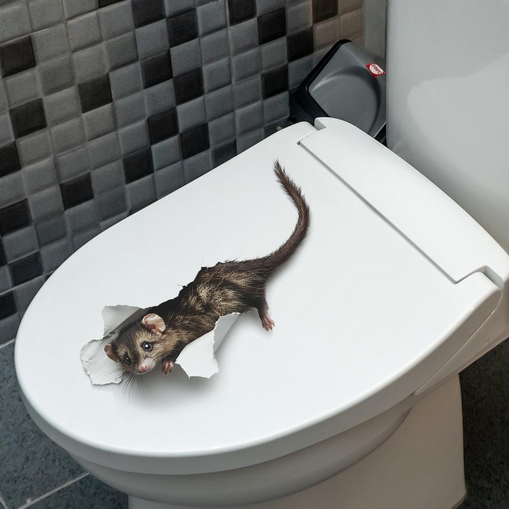 3D Mouse Wall Sticker Home Decoration Living Room Toilet Wallpaper