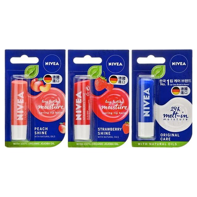 NIVEA - 24H Melt-In Long Lasting Moisture Caring Lip Balm Strawberry Shine