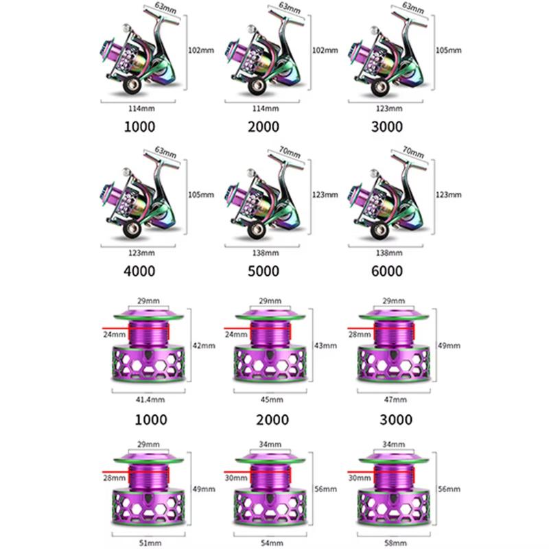 New color electroplated spinning fishing reel, smooth, strong, lightweight, full metal head bait casting fishing gear accessories