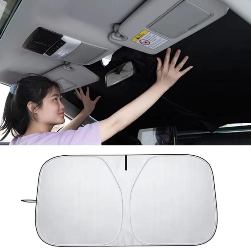Stínítko do auta se stříbrnou povrchovou úpravou, Závěs na stínění předního okna, Univerzální stínítko do interiéru auta, Větruodolná izolace, Sluneční clona - Ideální dárek