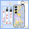 Phone Holder Kickstand Phone Case For Tecno Camon40 Pro 5G/CM7 Protective Silicone Flower Fashion Design Waterproof Ring