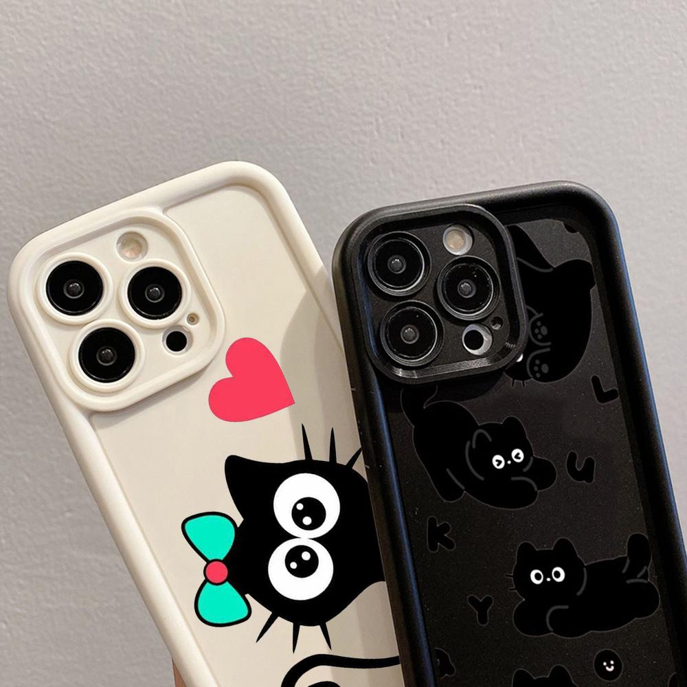 LZ11 Cat Cute Art Design Silicone Phone Case for Infinix Smart 9 Hot 40i Tecno Camon 20 Pro Moto G22 G30 OnePlus Google Pixel 9 Shockproof Back Cover