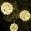 Solar-Powered Waterproof LED Rattan Ball String Lights for Outdoor Landscape and Tree Hanging